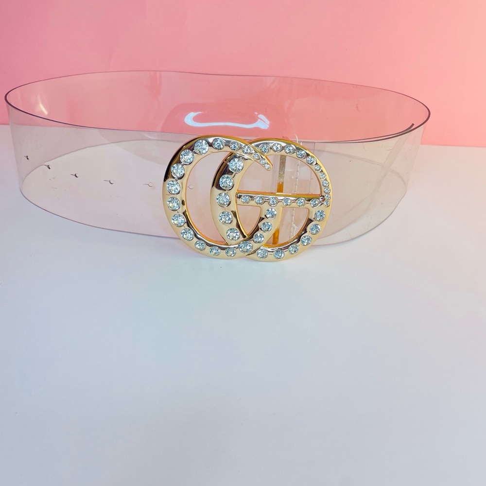 J Elise Boutique Clear Logo PVC Belt - Picture 6 of 6